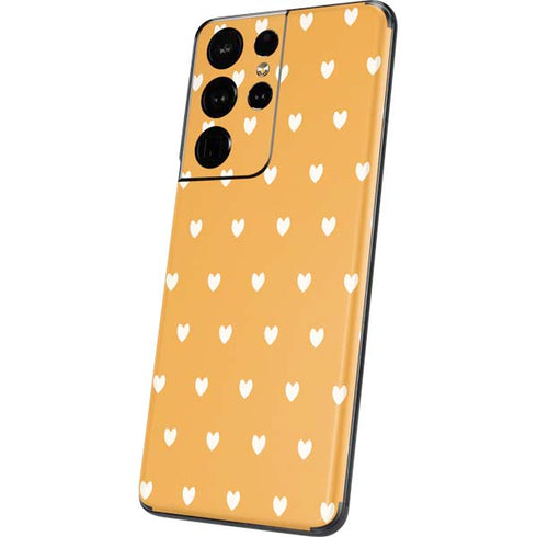 Yellow and White Hearts Galaxy S21 Ultra 5G Skin